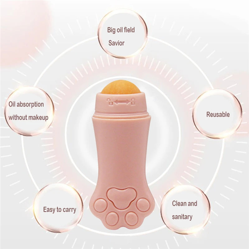 Cat Paw Face Oil Absorbing Roller  Volcanic Stone Blemish Remover