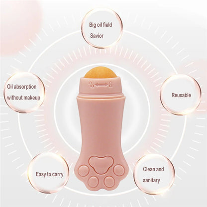 Cat Paw Face Oil Absorbing Roller  Volcanic Stone Blemish Remover